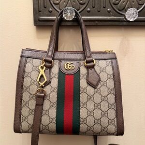 Gucci ophidia Brown Red and Green Women's Bag